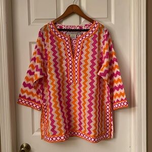 Gretchen Scott Orange & Pink Cotton Tunic